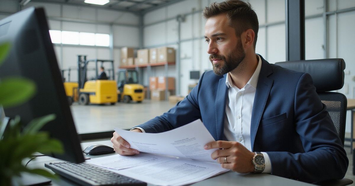 Dallas business owner reviewing equipment financing documents